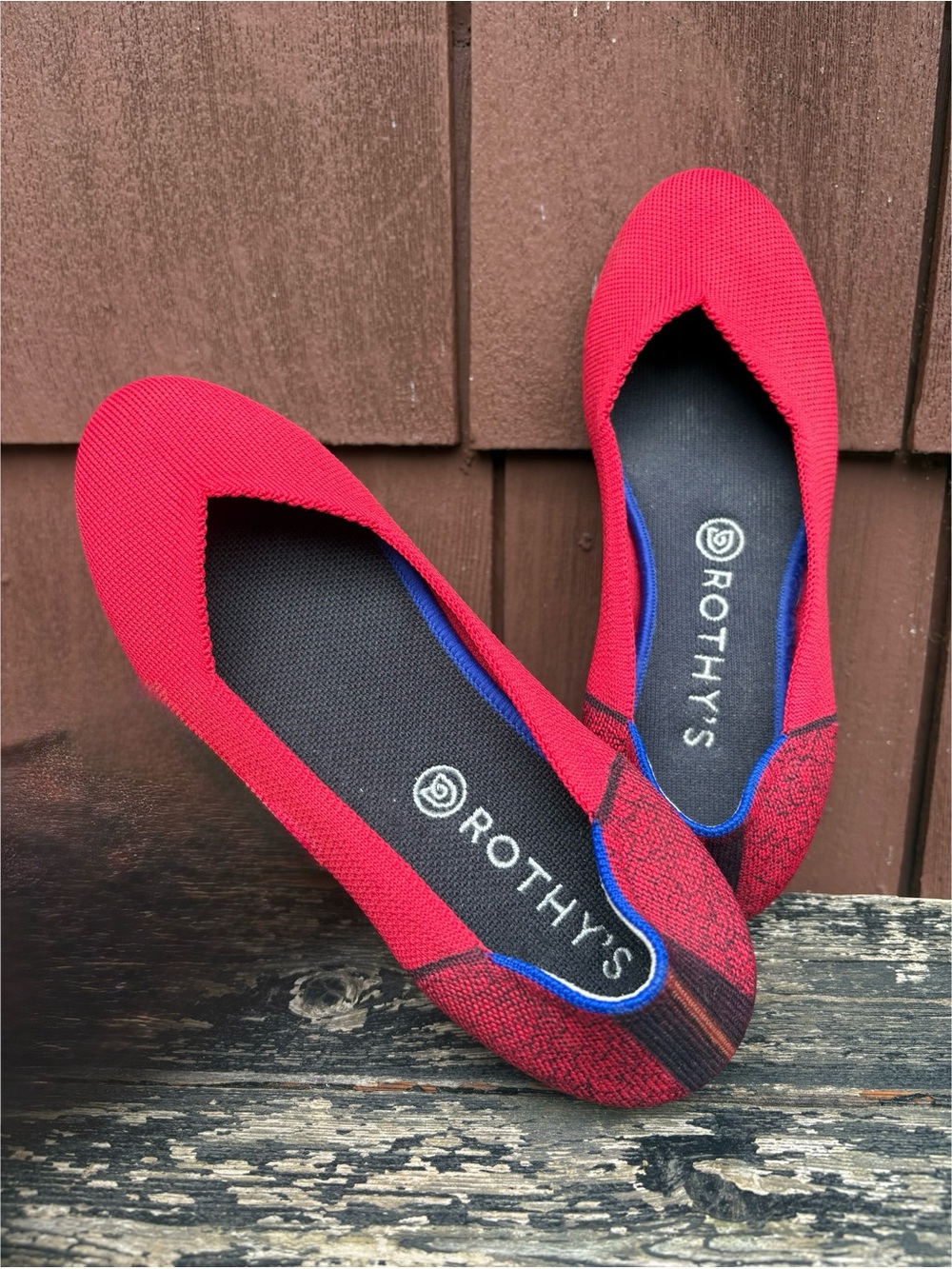 Rothy's Red Knit rounded toe Ballet Flats 9.5